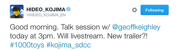 Kojima-Comic-Con-Talk-Hideo-Tweet