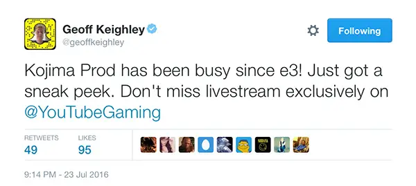 Kojima-Comic-Con-Talk-Keighley-Tweet