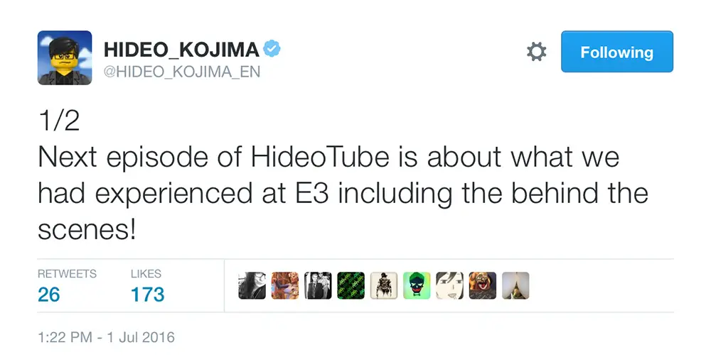 Kojima-HideoTube-4-Tweet-1