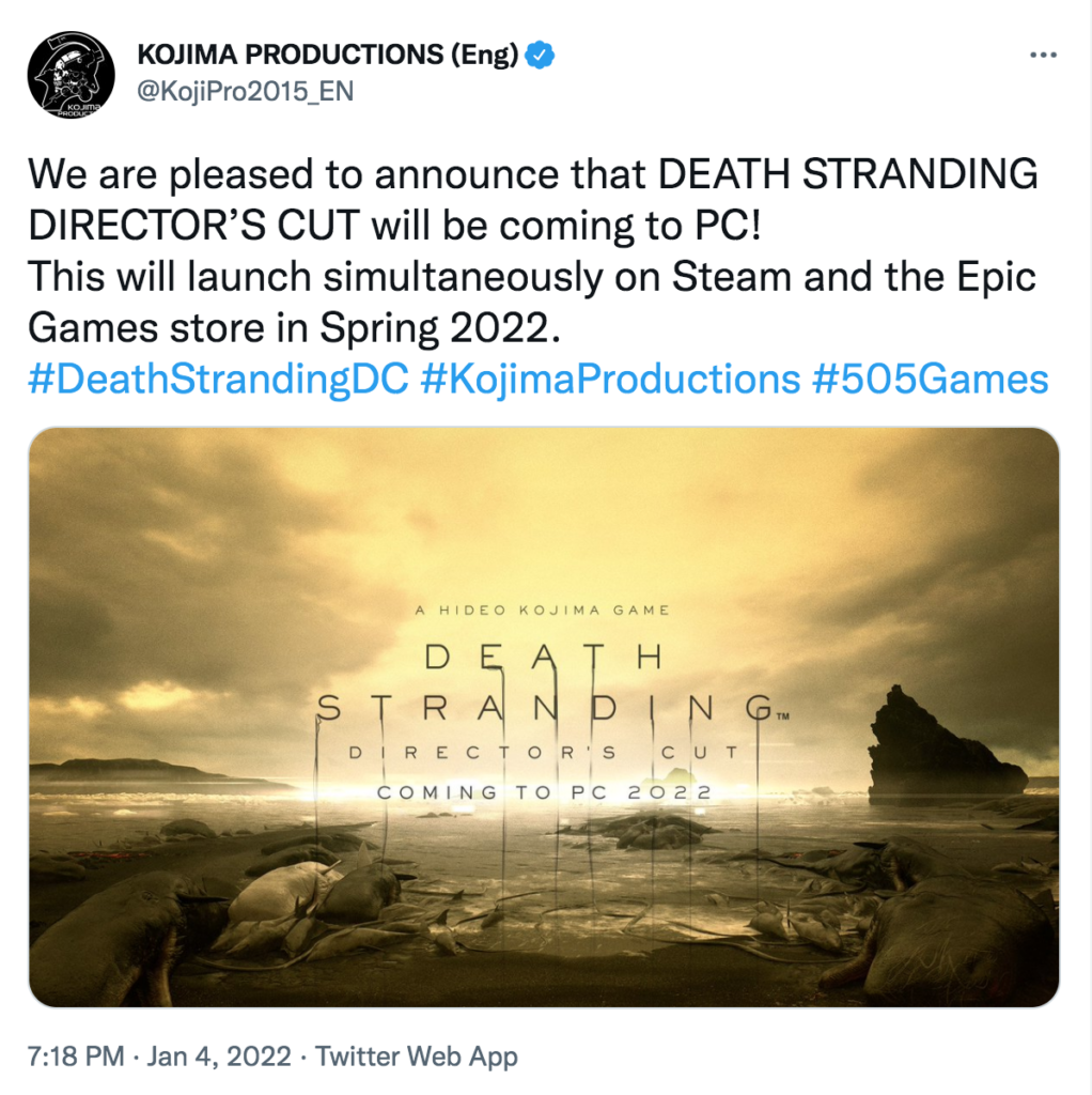 505 Games » DEATH STRANDING DIRECTOR'S Out Now On PC